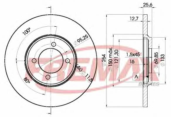 Fremax BD-1505 Rear brake disc, non-ventilated BD1505: Buy near me in Poland at 2407.PL - Good price!