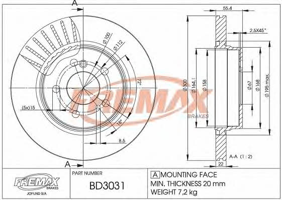 Fremax BD-3031 Wentylowana przednia tarcza hamulcowa BD3031: Dobra cena w Polsce na 2407.PL - Kup Teraz!