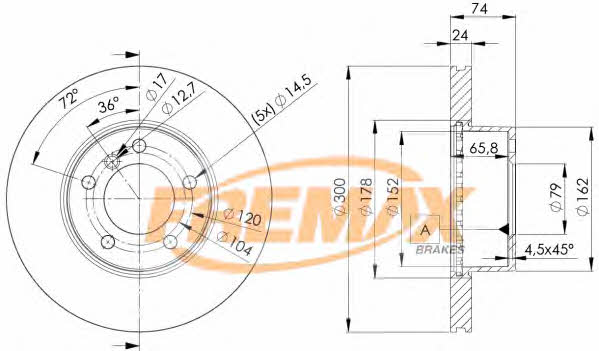 Fremax BD-3405 Front brake disc ventilated BD3405: Buy near me at 2407.PL in Poland at an Affordable price!