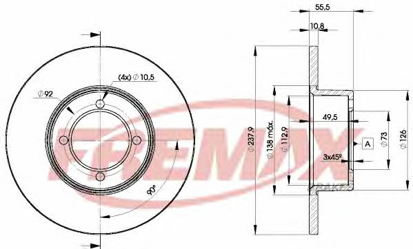 Fremax BD-7739 Тормозной диск передний невентилируемый BD7739: Отличная цена - Купить в Польше на 2407.PL!