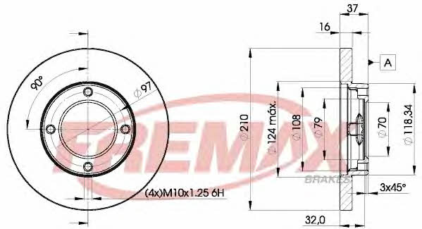 Fremax BD-8702 Unventilated front brake disc BD8702: Buy near me in Poland at 2407.PL - Good price!