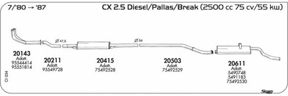 Sigam CI034 Exhaust system CI034: Buy near me in Poland at 2407.PL - Good price!