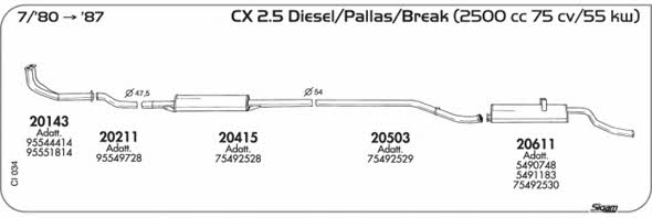 Sigam CI034 Система выпуска отработаных газов CI034: Отличная цена - Купить в Польше на 2407.PL!
