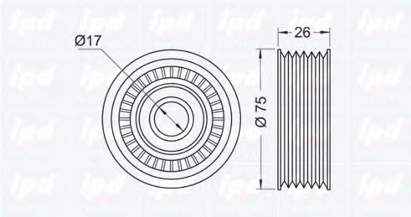 IPD 15-0768 V-ribbed belt tensioner (drive) roller 150768: Buy near me in Poland at 2407.PL - Good price!