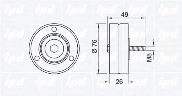 IPD 15-0838 V-ribbed belt tensioner (drive) roller 150838: Buy near me in Poland at 2407.PL - Good price!