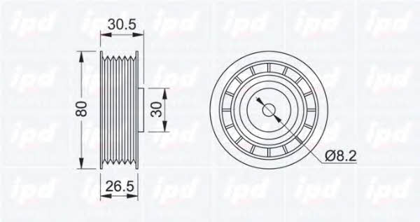 IPD 15-0458 V-ribbed belt tensioner (drive) roller 150458: Buy near me in Poland at 2407.PL - Good price!