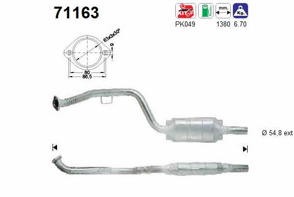 As 71163 Catalytic Converter 71163: Buy near me in Poland at 2407.PL - Good price!