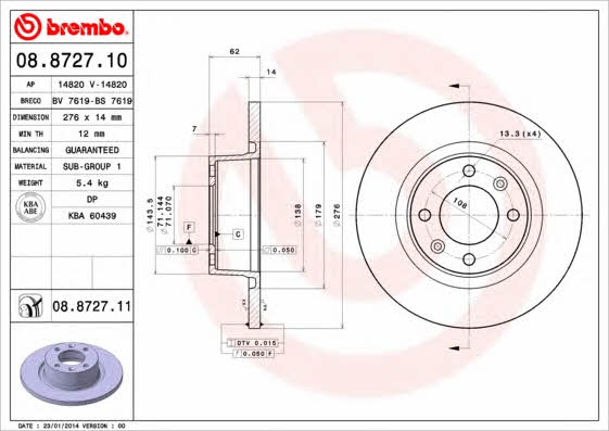 AP (Brembo) 14820 V Tarcza hamulcowa 14820V: Dobra cena w Polsce na 2407.PL - Kup Teraz!