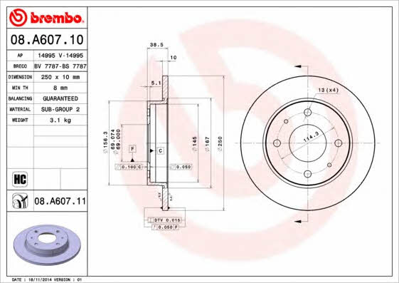 AP (Brembo) 14995 V Диск гальмівний 14995V: Приваблива ціна - Купити у Польщі на 2407.PL!