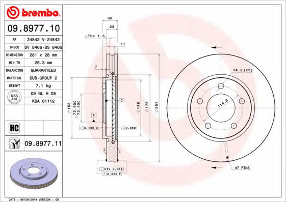 AP (Brembo) 24842 V Brake disc 24842V: Buy near me in Poland at 2407.PL - Good price!