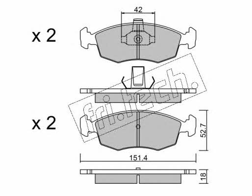 Fri.tech 283.3 Brake Pad Set, disc brake 2833: Buy near me in Poland at 2407.PL - Good price!