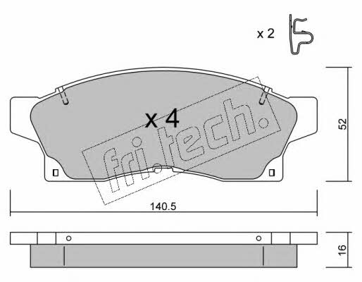 Fri.tech 460.0 Klocki hamulcowe, zestaw 4600: Dobra cena w Polsce na 2407.PL - Kup Teraz!