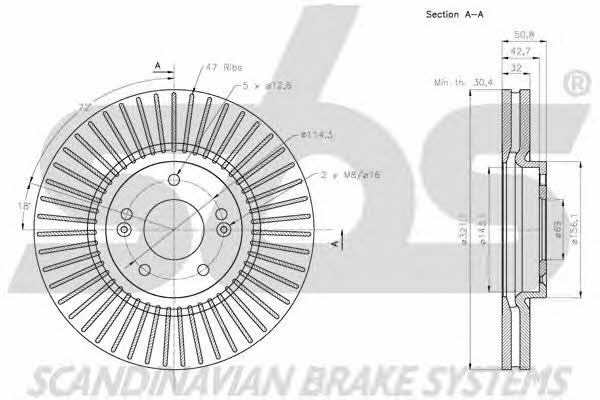 SBS 1815203440 Front brake disc ventilated 1815203440: Buy near me in Poland at 2407.PL - Good price!