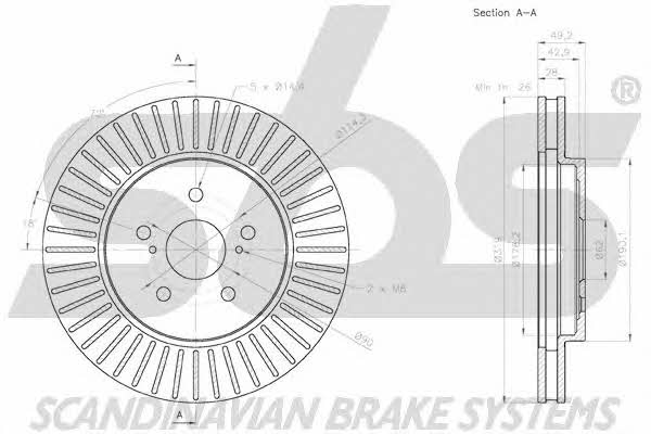 SBS 18152045168 Front brake disc ventilated 18152045168: Buy near me in Poland at 2407.PL - Good price!