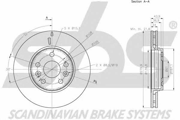 SBS 1815203974 Front brake disc ventilated 1815203974: Buy near me at 2407.PL in Poland at an Affordable price!