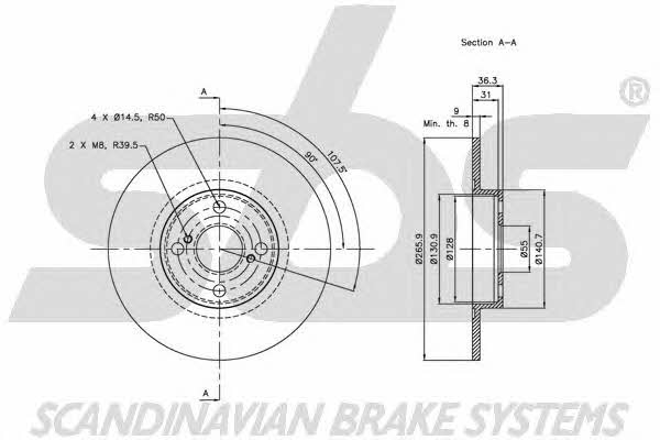 SBS 1815204587 Rear brake disc, non-ventilated 1815204587: Buy near me at 2407.PL in Poland at an Affordable price!