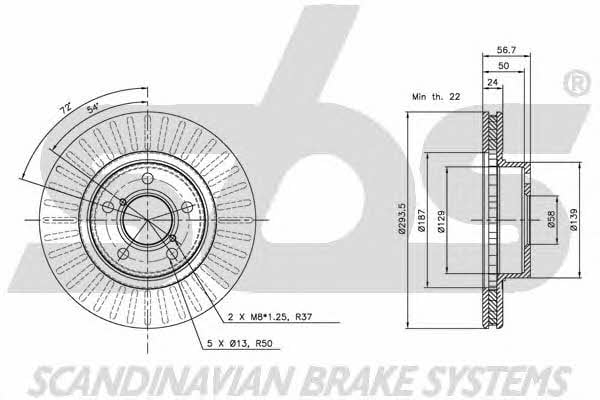 SBS 1815204412 Front brake disc ventilated 1815204412: Buy near me in Poland at 2407.PL - Good price!