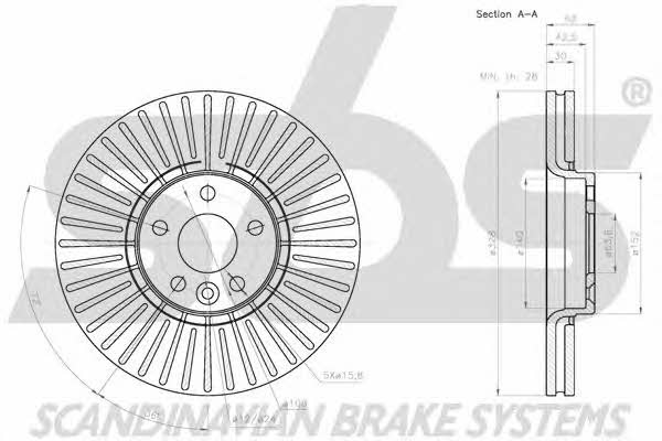 SBS 1815204860 Front brake disc ventilated 1815204860: Buy near me in Poland at 2407.PL - Good price!