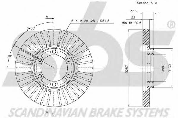 SBS 1815209929 Front brake disc ventilated 1815209929: Buy near me in Poland at 2407.PL - Good price!