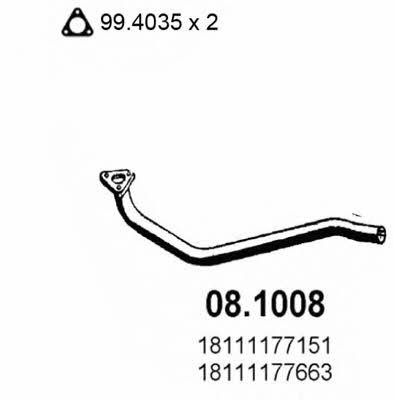Asso 08.1008 Exhaust pipe 081008: Buy near me in Poland at 2407.PL - Good price!