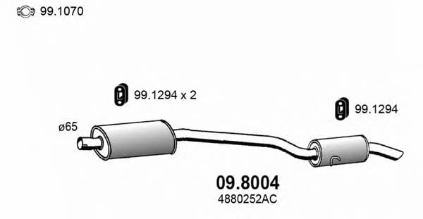  09.8004 Middle-/End Silencer 098004: Buy near me in Poland at 2407.PL - Good price!