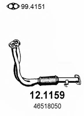 Asso 12.1159 Exhaust pipe 121159: Buy near me in Poland at 2407.PL - Good price!