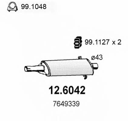 Asso 12.6042 Central silencer 126042: Buy near me in Poland at 2407.PL - Good price!