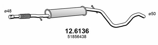 Asso 12.6136 Central silencer 126136: Buy near me in Poland at 2407.PL - Good price!