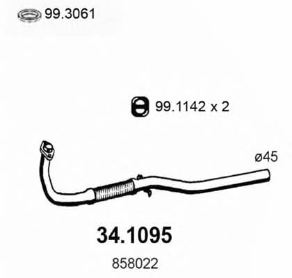 Asso 34.1095 Exhaust pipe 341095: Buy near me in Poland at 2407.PL - Good price!