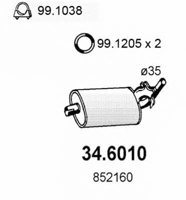 Asso 34.6010 Central silencer 346010: Buy near me in Poland at 2407.PL - Good price!