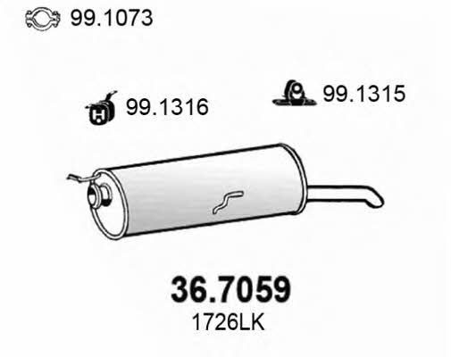 Asso 36.7059 End Silencer 367059: Buy near me in Poland at 2407.PL - Good price!