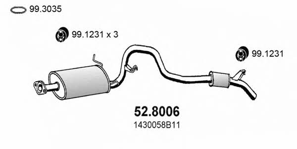 Asso 52.8006 Middle-/End Silencer 528006: Buy near me in Poland at 2407.PL - Good price!