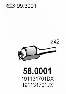 Asso 58.0001 Catalytic Converter 580001: Buy near me in Poland at 2407.PL - Good price!
