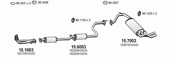  ART1136 Exhaust system ART1136: Buy near me in Poland at 2407.PL - Good price!