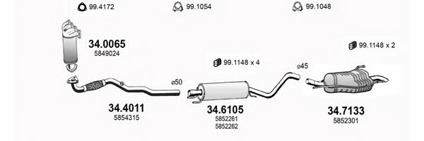 Asso ART3521 Exhaust system ART3521: Buy near me in Poland at 2407.PL - Good price!