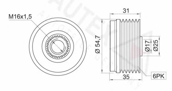 Autex 622025 Freewheel clutch, alternator 622025: Buy near me at 2407.PL in Poland at an Affordable price!