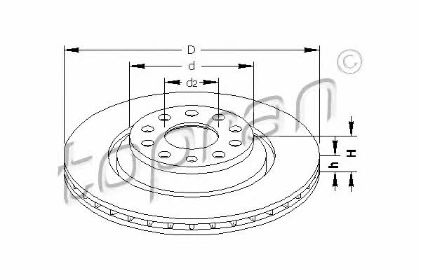 Topran 110 418 Rear ventilated brake disc 110418: Buy near me in Poland at 2407.PL - Good price!