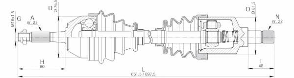 Open parts DRS6142.00 Вал приводной DRS614200: Отличная цена - Купить в Польше на 2407.PL!