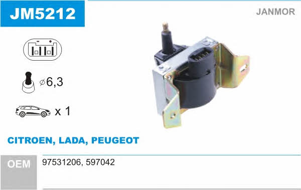 Janmor JM5212 Ignition coil JM5212: Buy near me in Poland at 2407.PL - Good price!