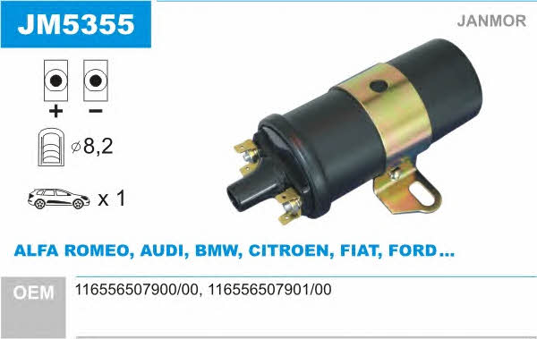 Janmor JM5355 Ignition coil JM5355: Buy near me in Poland at 2407.PL - Good price!