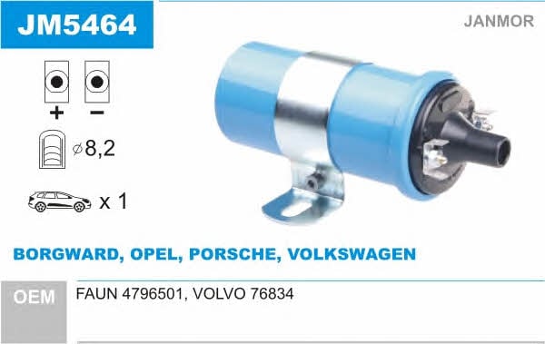Janmor JM5464 Ignition coil JM5464: Buy near me in Poland at 2407.PL - Good price!
