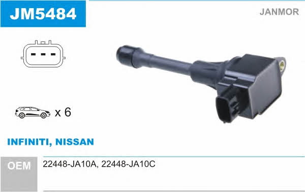 Janmor JM5484 Ignition coil JM5484: Buy near me at 2407.PL in Poland at an Affordable price!