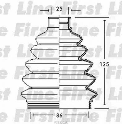 First line FCB2302R Bellow, driveshaft FCB2302R: Buy near me in Poland at 2407.PL - Good price!