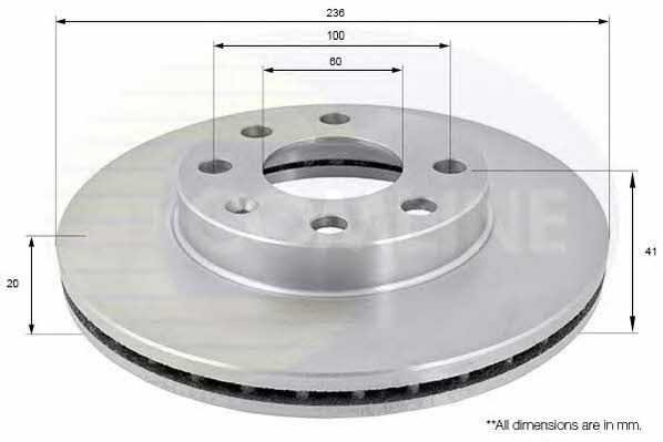 Comline ADC1008V Front brake disc ventilated ADC1008V: Buy near me in Poland at 2407.PL - Good price!
