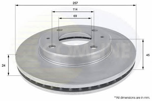 Comline ADC1035V Front brake disc ventilated ADC1035V: Buy near me at 2407.PL in Poland at an Affordable price!