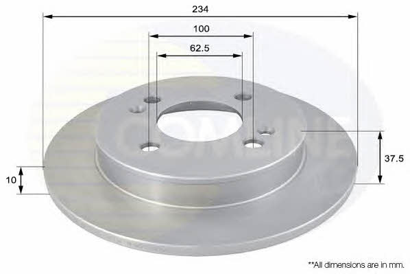 Comline ADC1056 Rear brake disc, non-ventilated ADC1056: Buy near me at 2407.PL in Poland at an Affordable price!