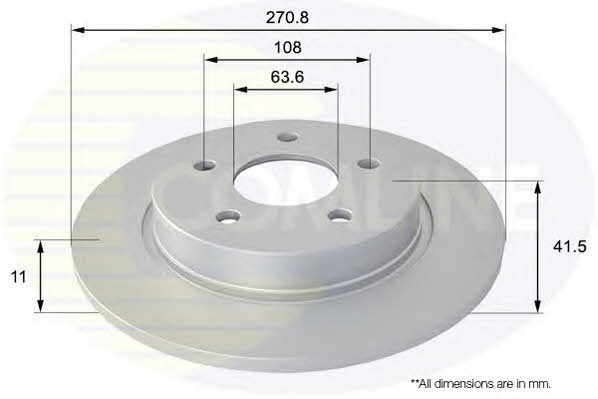 Comline ADC1247 Rear brake disc, non-ventilated ADC1247: Buy near me in Poland at 2407.PL - Good price!