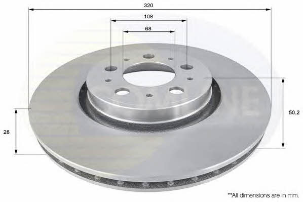 Comline ADC1925V Front brake disc ventilated ADC1925V: Buy near me in Poland at 2407.PL - Good price!
