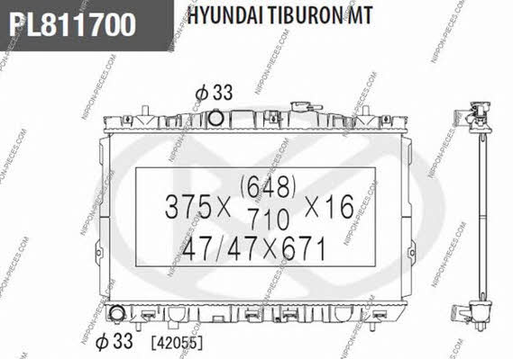Nippon pieces H156I33 Радиатор охлаждения двигателя H156I33: Отличная цена - Купить в Польше на 2407.PL!
