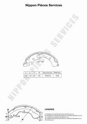 Nippon pieces H350A03 Brake shoe set H350A03: Buy near me in Poland at 2407.PL - Good price!